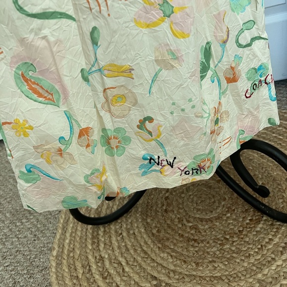 Coach Printed Tie Neck Pleated Dress Spring 2021 Size 10 - Picture 9 of 11